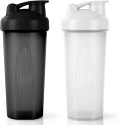 AOGOE Protein Shaker 600ml Fekete-Fehér, BPA-mentes Fehérje Turmixgömbbel, Mérőskálás Edzőtermi Shaker Pohár