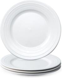 NUTRIUPS kerámia vacsoratányér szett, 27 cm, fehér - 4 db
