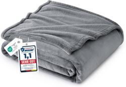 BEDSURE Puha Fleece Takaró 130x150 cm, Meleg Téli Pléd Kanapéra és Gyerekeknek, Szürke - 130 x 150 cm, Gray