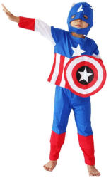 DEPOX Costum Captain America pentru copii, albastru, 100-110 cm, 3-5 ani (2245) Costum bal mascat copii