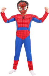 DEPOX Set costum Ultimate Spiderman pentru copii, 100% poliester, rosu si masca plastic, 7-9 ani, 120-130 cm (2242) Costum bal mascat copii