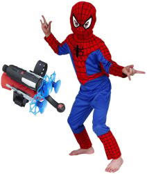 DEPOX Set costum Spiderman clasic si lansator cu ventuze, 100-110 cm, 3-5 ani (2258) Costum bal mascat copii