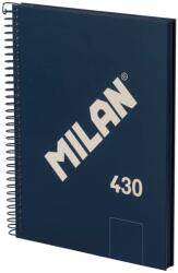 MILAN 430 spirálozott keménytáblás füzet, A5, 80 lap, 95 g/m2 - kék (430)