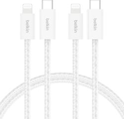 Belkin fonott USB-C - Lightning töltőkábel 1, 5 m, 2 db - fehér
