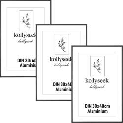 kollyseek alumínium képkeret 30x40 cm, fekete, paszpartuval - 3 db