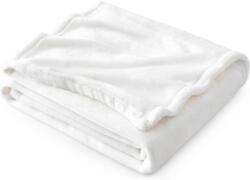 BEDSURE Puha Fleece Takaró 150x200 cm, Meleg Téli Pléd Kanapéra, Fehér