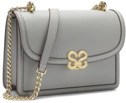 Quipuda DJB02 női bőr crossbody táska fém csíkokkal - fekete - 15x8x25, 5 cm
