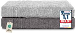 Komfortec szauna fürdőlepedő szett - antracit/ezüst - 80x200 cm - 2 db
