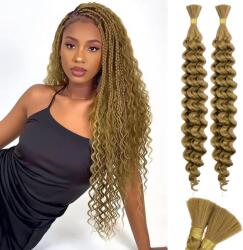 RUWISS Deep Wave fonáshoz való szintetikus hajhosszabbítás - mézsárga - 20 inch, 2 csomag