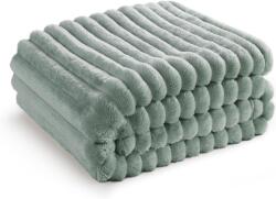 Bedsure bordás fleece takaró - zöld - 130x170 cm