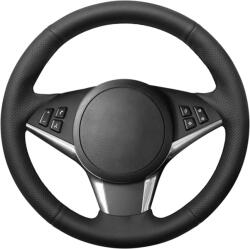 Mewant kormányhuzat BMW E60/E61/E63/E64-hez - fekete műbőr, piros varrással