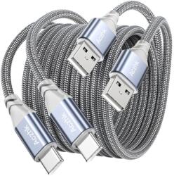 Aczhk USB-C töltőkábel 3, 1A nejlonfonattal - 0, 5 m - 2 db