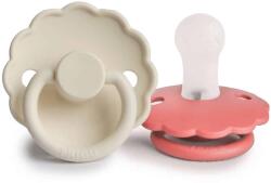 Frigg 2 db-os cumi FRIGG DAISY CREAM/ POPPY, 0-6 hó, szilikon