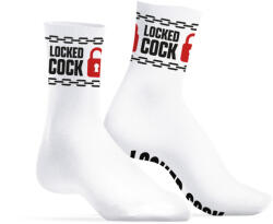 SneakXX Locked Cock zokni akasztókkal és láncokkal fehér egy méret 39-45 - szexvital