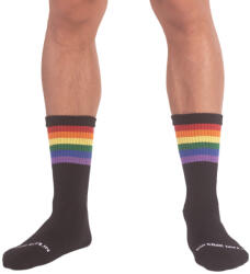 Barcode Berlin Pride Gym fekete zokni szivárvány mintával - szexvital
