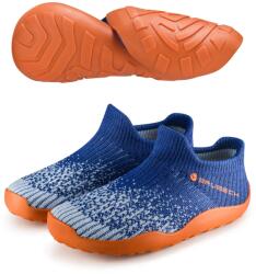 BRUBECK BAREFOOT Gyermek merinó gyapjú mezítlábas cipő - Sötétkék / Narancs