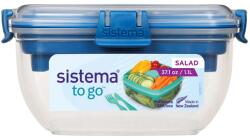 Sistema To Go Salátás Doboz + Evőeszköz, 1 L, Kék