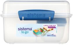 Sistema To Go Lunch Cube Max Háromrekeszes Doboz Tégellyel 2 L, Kék