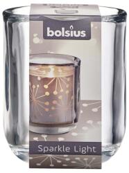 Bolsius Gyertyatartó Üveg 71X87 Mm A Sparkle Light Átlátszó
