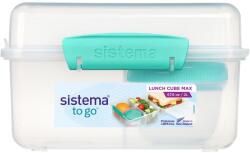 Sistema To Go Lunch Cube Max Háromrekeszes Doboz Tégellyel 2 L, Zöld