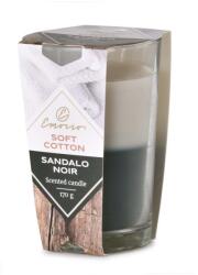 Emocio Üvegbe Töltött Illatgyertya Soft Cotton & Sandalo Noir Kétszínű 76X118Mm