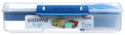 Sistema To Go Élelmiszerdoboz 3 Külön Rekesszel, 1, 48 L, Kék