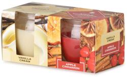 Emocio Üveg 65X63 Mm 2 Db Dobozban Vanilla Cream & Apple Cinnamon, Illatgyertya