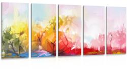 Dovido Tablou 5-piese natura abstractă - 150x75