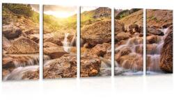 Dovido Tablou 5-piese cascadele alpine - 100x50
