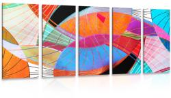 Dovido Tablou 5-piese abstracție viu colorată - 100x50