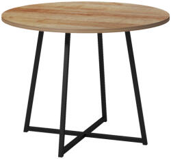 FDY Masa Bucatarie/Dining Rotunda Sarrid PAL Finisaj Stejar Diametru 100 cm