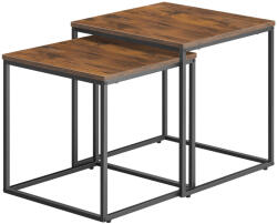 FDY Set 2 Masute Cafea Patrate Klips Nuc Antichizat Masa de cafea