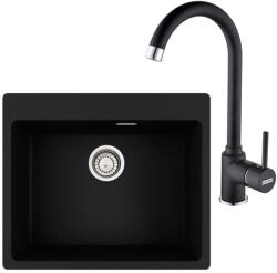 Franke Maris MRG 610-54 Set chiuveta bucatarie granit 50x59 cm cu baterie monocomanda Pola, negru (114.0660.161) Chiuveta