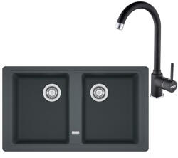 Franke Basis BFG 620 Set chiuveta bucatarie granit 86x50 cm cu baterie monocomanda Pola, negru (114.0660.132) Chiuveta