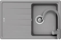 SCHOCK Element D-100S Set chiuveta bucatarie granit Cristalite 78x50 cm si baterie Plutos Croma, gri (croma) (SETED100SPCROM) Chiuveta