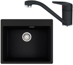 Franke Maris MRG 610-54 Set chiuveta bucatarie granit 50x59 cm cu baterie monocomanda Novara Plus, negru (114.0660.152) Chiuveta