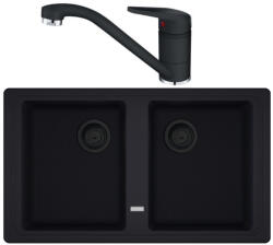 Franke Basis BFG 620 VN Set chiuveta bucatarie granit 86x50 cm cu baterie monocomanda Novara Plus, negru (114.0661.601) Chiuveta