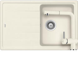 SCHOCK Element D-100S Set chiuveta bucatarie granit Cristalite 78x50 cm si baterie Epos Vanilla, bej (vanilla) (SETED100SEEXVANI) Chiuveta