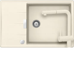 SCHOCK Tia D-100LS Set chiuveta bucatarie granit Cristadur 78x50 cm si baterie Epos Magnolia, crem (magnolia) (SETTD100LSEEXMAGN) Chiuveta