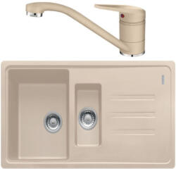 Franke Malta BSG 651 Set chiuveta bucatarie granit 97x50 cm cu baterie monocomanda Novara Plus, bej (avena) (114.0491.663) Chiuveta