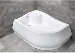 Radaway Cadita dus semirotunda asimetrica Radaway Korfu E 100x80 cm, cu panou inclus (4E81400-03L)
