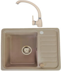 Casa Blanca CasaBlanca Mini Set chiuveta bucatarie granit 57x46 cm si baterie SAND4A, bej (sand) (MINI SAND/SAND4A) Chiuveta