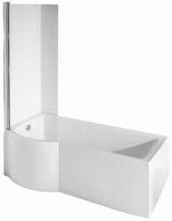 Besco Cada baie pe colt semirotunda asimetrica Besco Inspiro acril 170x70 cm, cu 1 paravan (WAI-170-NPR)