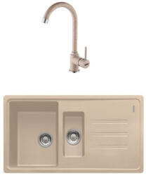 Franke BSG 651-97 Set chiuveta bucatarie granit 97x50 cm si baterie monocomanda, bej deschis (avena) (114.0633.758) Chiuveta