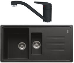 Franke Malta BSG 651-97 Set chiuveta bucatarie granit 97x50 cm cu baterie monocomanda Nova Plus, negru (114.0660.665) Chiuveta