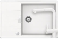 SCHOCK Tia D-100LS Set chiuveta bucatarie granit Cristadur 78x50 cm si baterie Epos Polaris, alb (polaris) (SETTD100LSEEXPOLA) Chiuveta