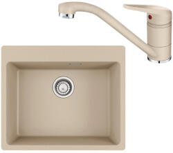 Franke Maris MRG 610-54 Set chiuveta bucatarie granit 50x59 cm cu baterie monocomanda Novara Plus, bej (avena) (114.0660.151) - germanquality Chiuveta