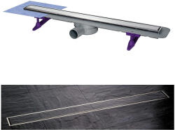 KESSEL Rigola dus Kessel Linearis Compact Plus cu clapeta Multistop si sita par, 85 cm (45600.64f)