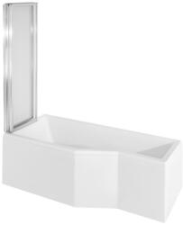 Besco Cada baie pe colt poligonala asimetrica Besco Integra acril 150x75 cm, cu paravan 2 elemente (WAI-150-PL2)