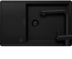 SCHOCK Tia D-100LS Set chiuveta bucatarie granit Cristadur 78x50 cm si baterie Epos Puro, negru (puro) (SETTD100LSEEXPURO) Chiuveta